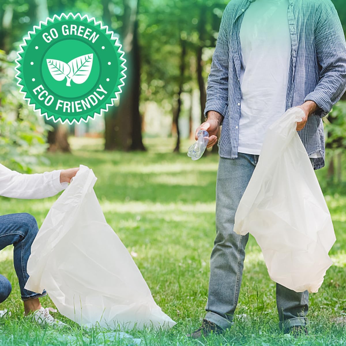 Bolsas de basura blancas para baño de 4 galones, 60 bolsas de basura pequeñas, 15 litros, 17.3 pulgadas x 19.6 pulgadas