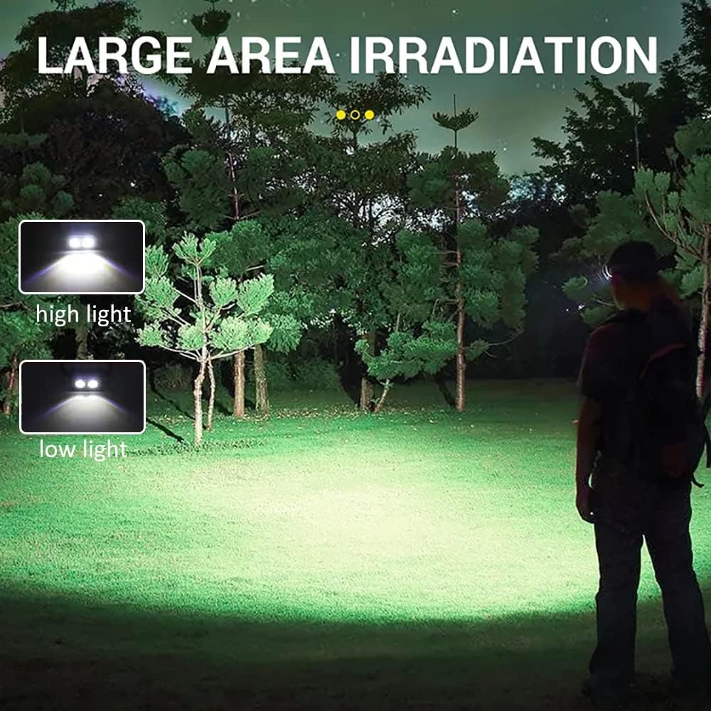 Linterna frontal recargable, sensor de movimiento de 1000 lúmenes, lámpara LED recargable para exteriores, impermeable, IPX4, para caminar por la