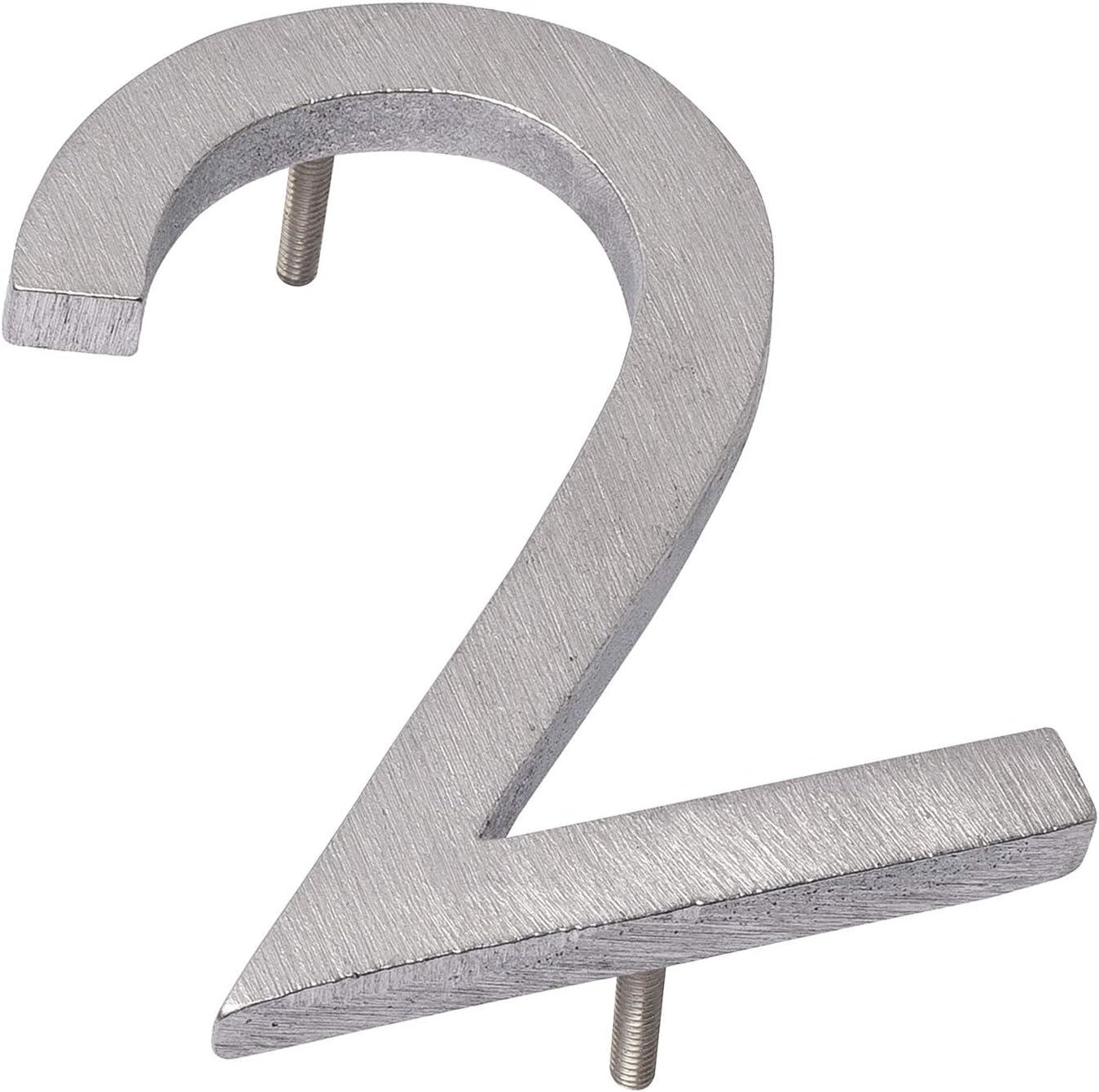 Montague Metal Products MHN-04-F-BA1-2 Números de casa de dirección flotantes modernos de aluminio cepillado sólido, 4 pulgadas, aluminio cepillado