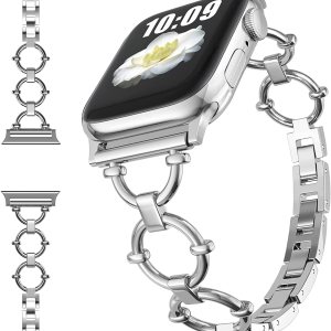 Miimall Compatible con Apple Watch Band de 3840414244451.929 in para mujeres y niñas, correa fina de acero inoxidable para Apple Watch Ultra 2Ultra Miimall Compatible con Apple Watch Band de 3840414244451.929 in para mujeres y niñas, correa fina de acero inoxidable para Apple Watch Ultra 2Ultra