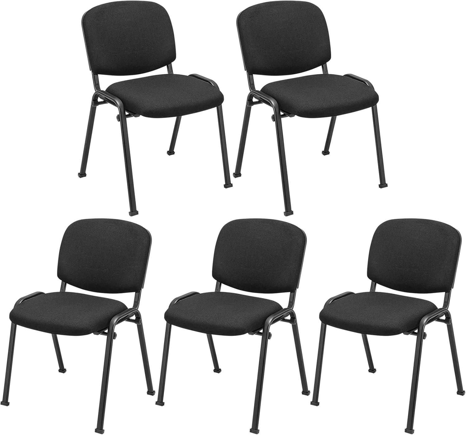 Tangkula Juego de 5 sillas de sala de conferencias, sillas apilables para invitados de oficina con respaldo y asiento tapizados, sillas ergonómicas