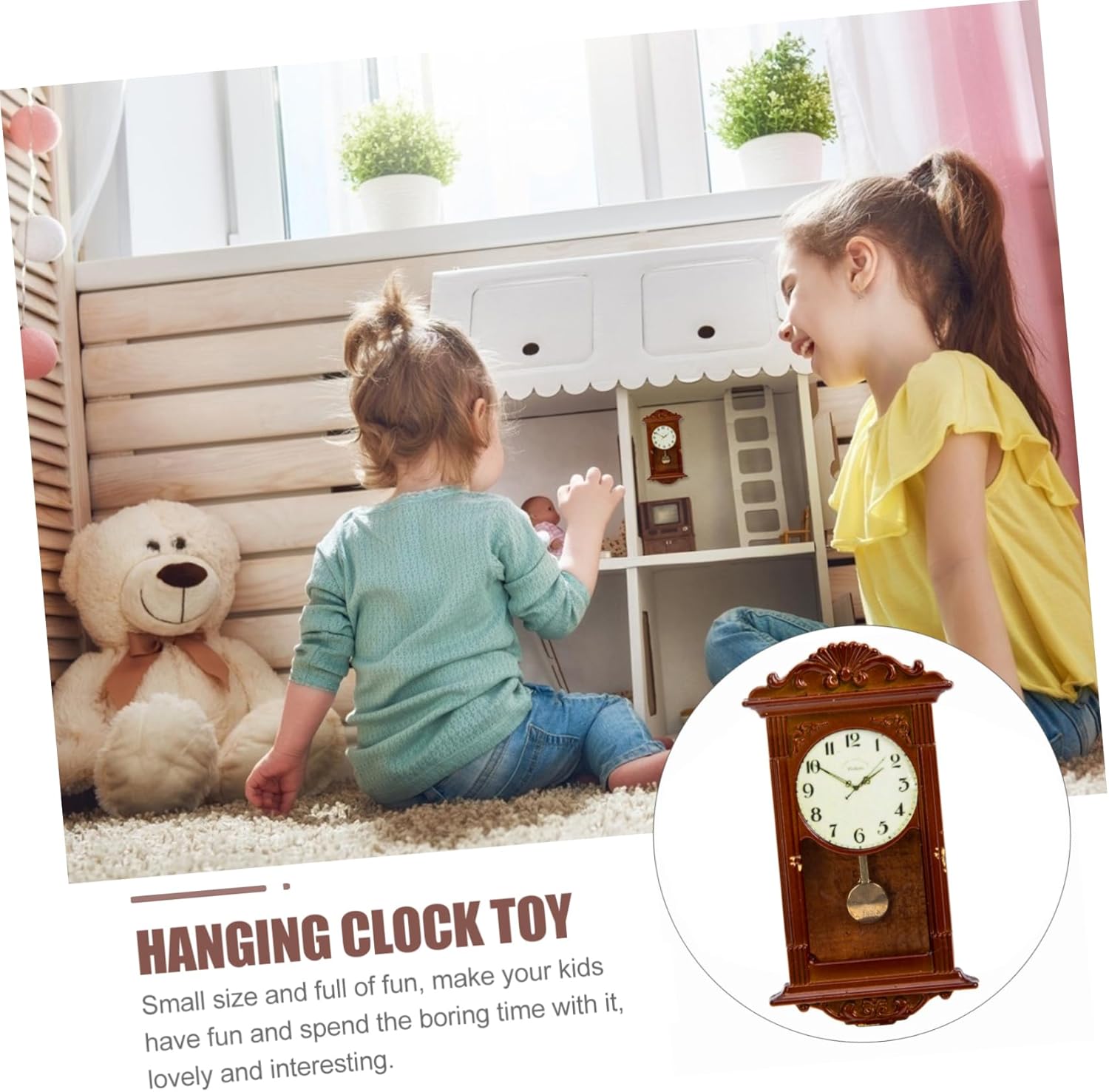 Accesorios para muebles en miniatura para casa de muñecas – Casa de muñecas Reloj romano Muñecas de madera Casa de muñecas Juguete miniatura Mini