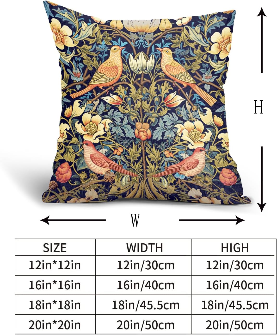 Juego de 2 fundas de almohada de 16 x 16 pulgadas de color verde chinoiserie, fundas de almohada cuadradas de lino y algodón para sofá, dormitorio,
