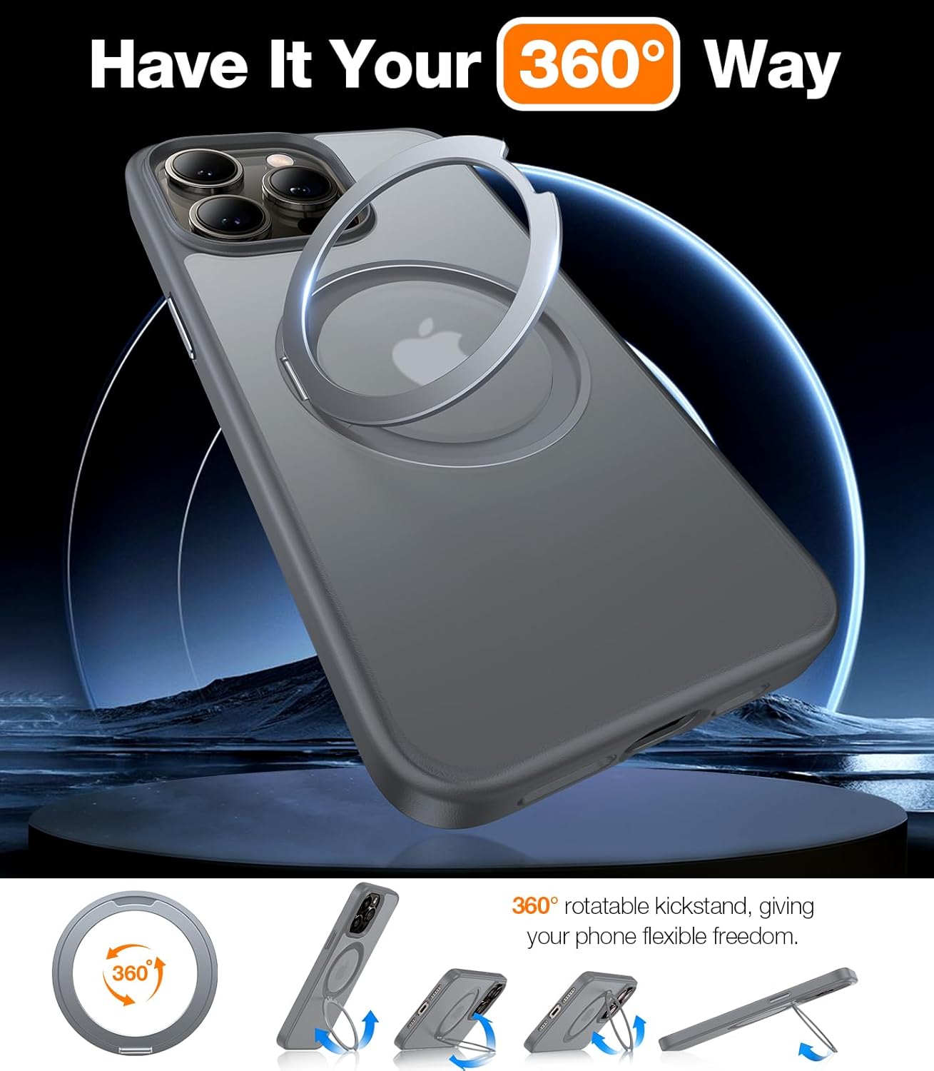 TORRAS Ostand R Guardian – Funda mate para teléfono de 6.7 pulgadas, color gris