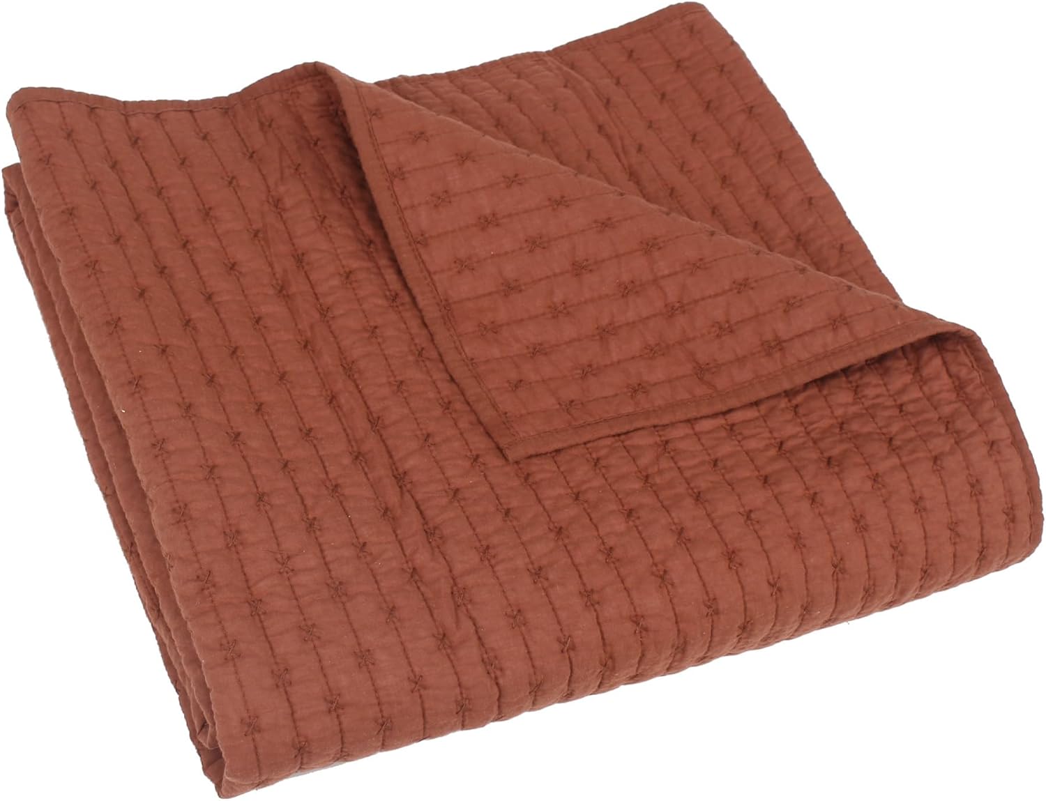 Levtex Home – Adobe en punto de cruz – Manta acolchada – 50×60 pulgadas – Patrón de punto de cruz – Patrón reversible – Tela de algodón