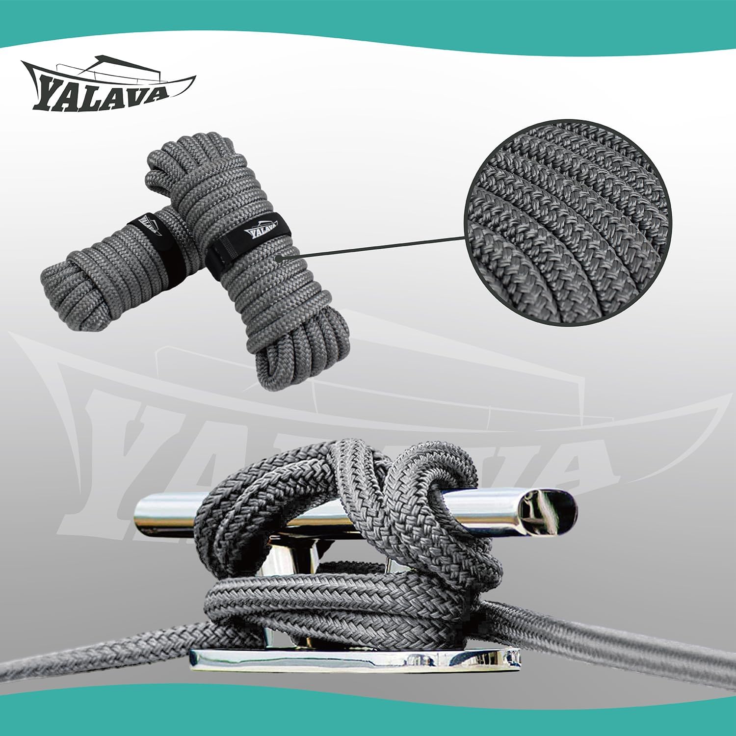 Dock Lines – Líneas de muelle de cuerda de nailon para barcos de doble trenzado, paquete de 2 unidades de 25 y 35 pies, accesorios para barcos