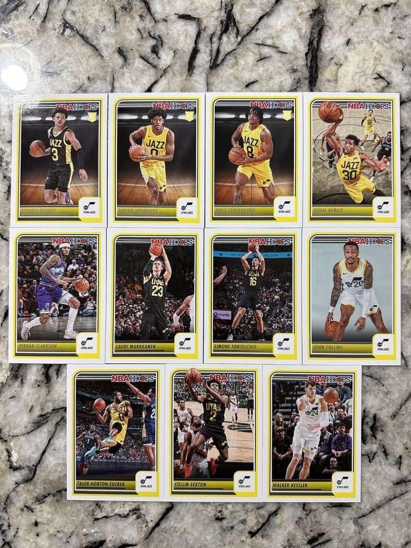 2023-24 Panini NBA Hoops Utah Jazz Team Set Includes Rookies (Hand Collated) of 11 Cards #13 Walker Kessler 16 Collin Sexton 22 Talen Horton-Tucker