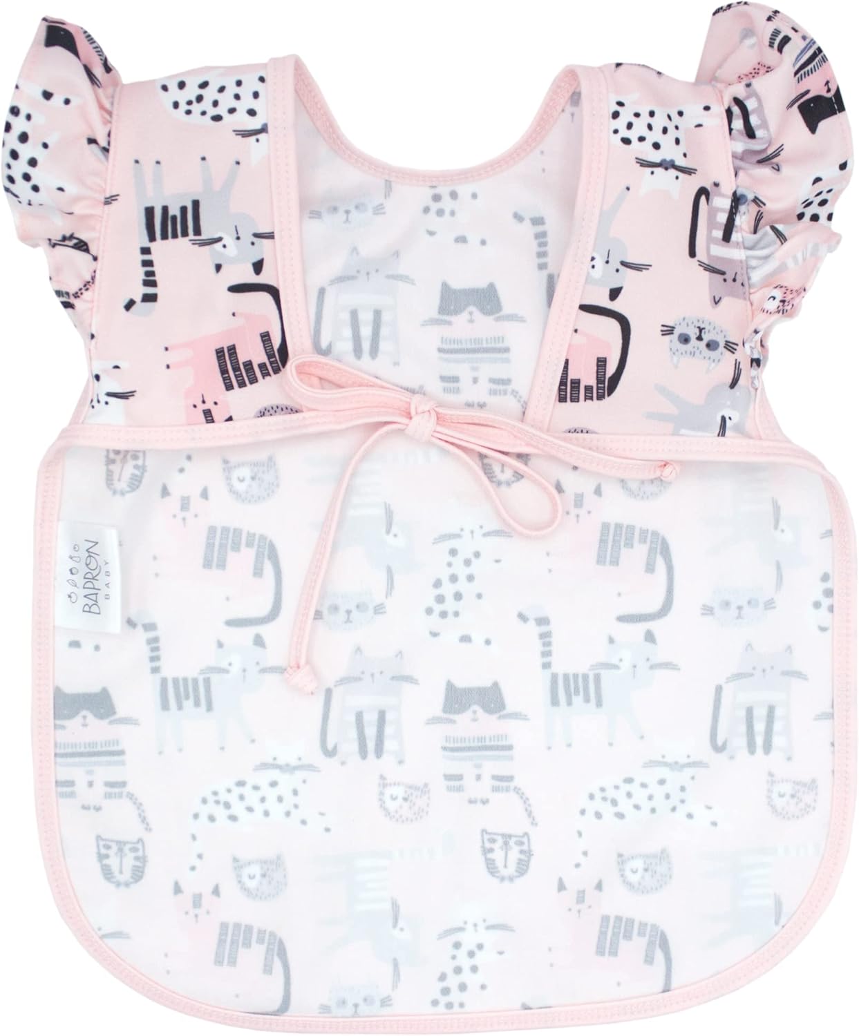 BapronBaby Babero de manga con aleteo – Babero más seguro sin lazo para el cuello – Bebé y niño pequeño – Suave impermeable – Sin PVC, BPA y