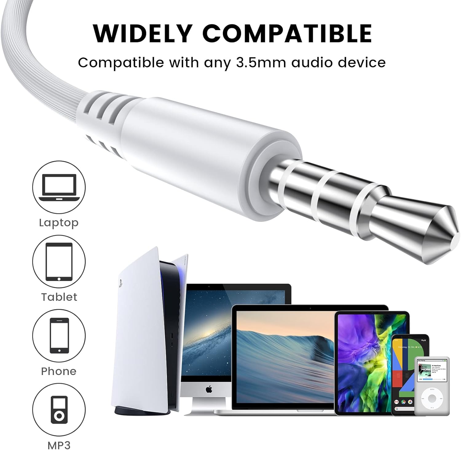 MOSWAG Auriculares intrauditivos, auriculares de medio oído con micrófono integrado control de volumen adecuado para IPad, Android, MP3, Samsung, la