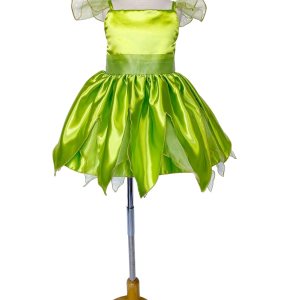 Fairy Girl Dress Halloween Green Satin Costume (4T, Green Dress) Fairy Girl Dress Halloween Green Satin Costume (4T, Green Dress)