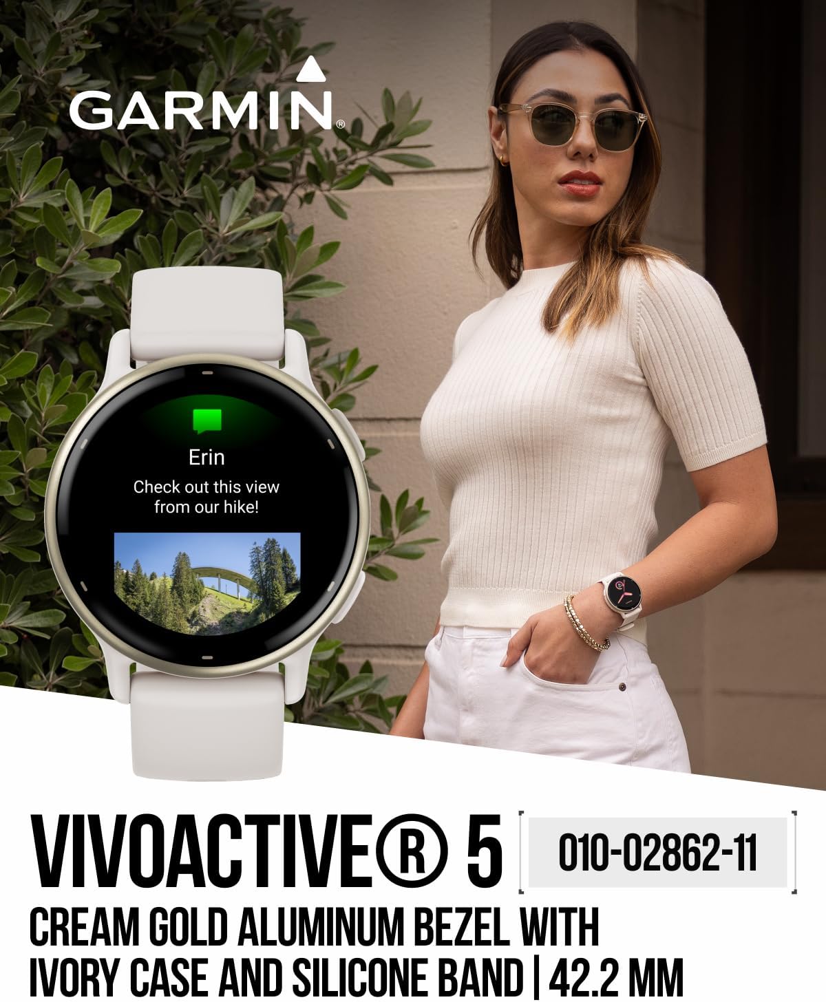 Wearable4U Garmin Vivoactive 5 Reloj inteligente GPS de salud y fitness, pantalla AMOLED de 1.2 pulgadas, hasta 11 días de batería, bisel de