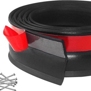 Sello universal para puerta de garaje, tira de sello de goma de repuesto para puerta de garaje, resistente a la intemperie, burlete con clavos (33 Sello universal para puerta de garaje, tira de sello de goma de repuesto para puerta de garaje, resistente a la intemperie, burlete con clavos (33