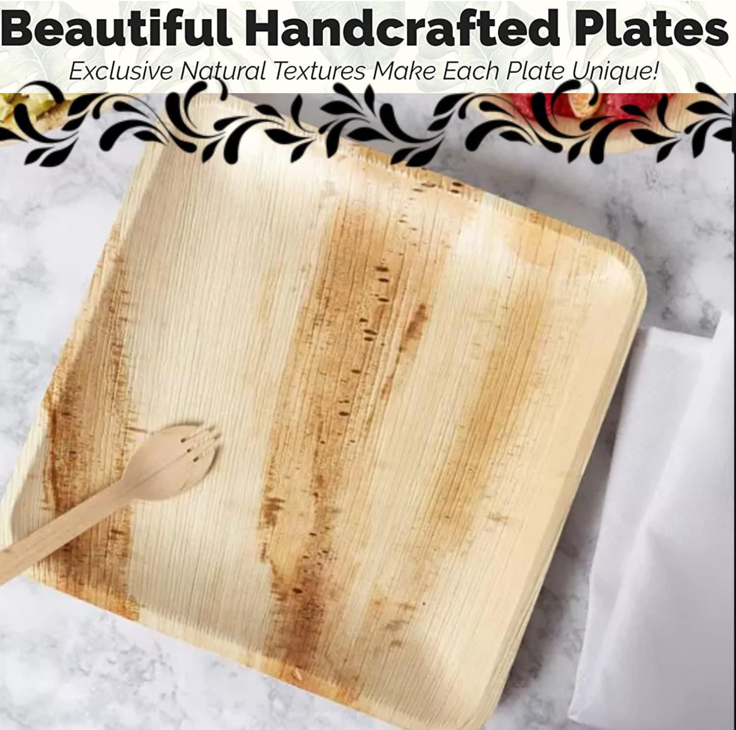 My Sanctuary – Paquete de 20 platos de bambú de 8 pulgadas, platos compostables y biodegradables, alternativa ecológica a los platos de bambú,