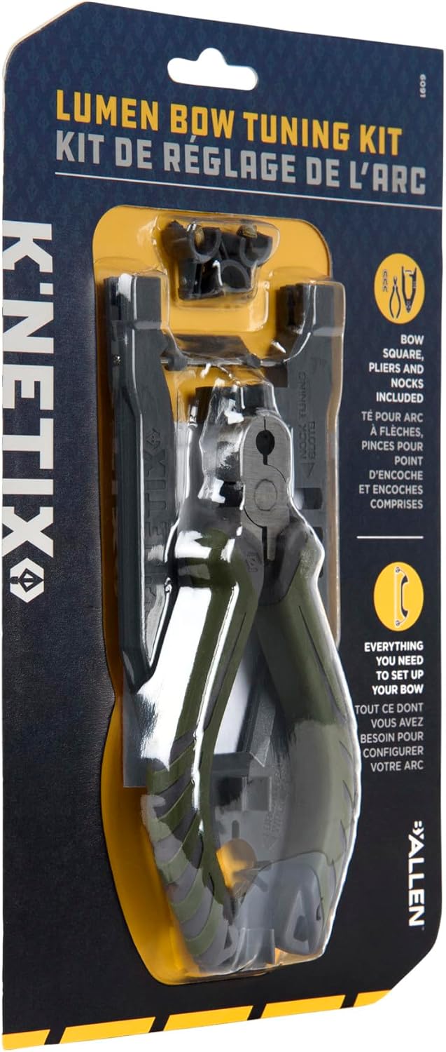 Allen Company K’Netix Kit de afinación de arco Lumen, compatible con compuesto, recurvo y arco largo, gris