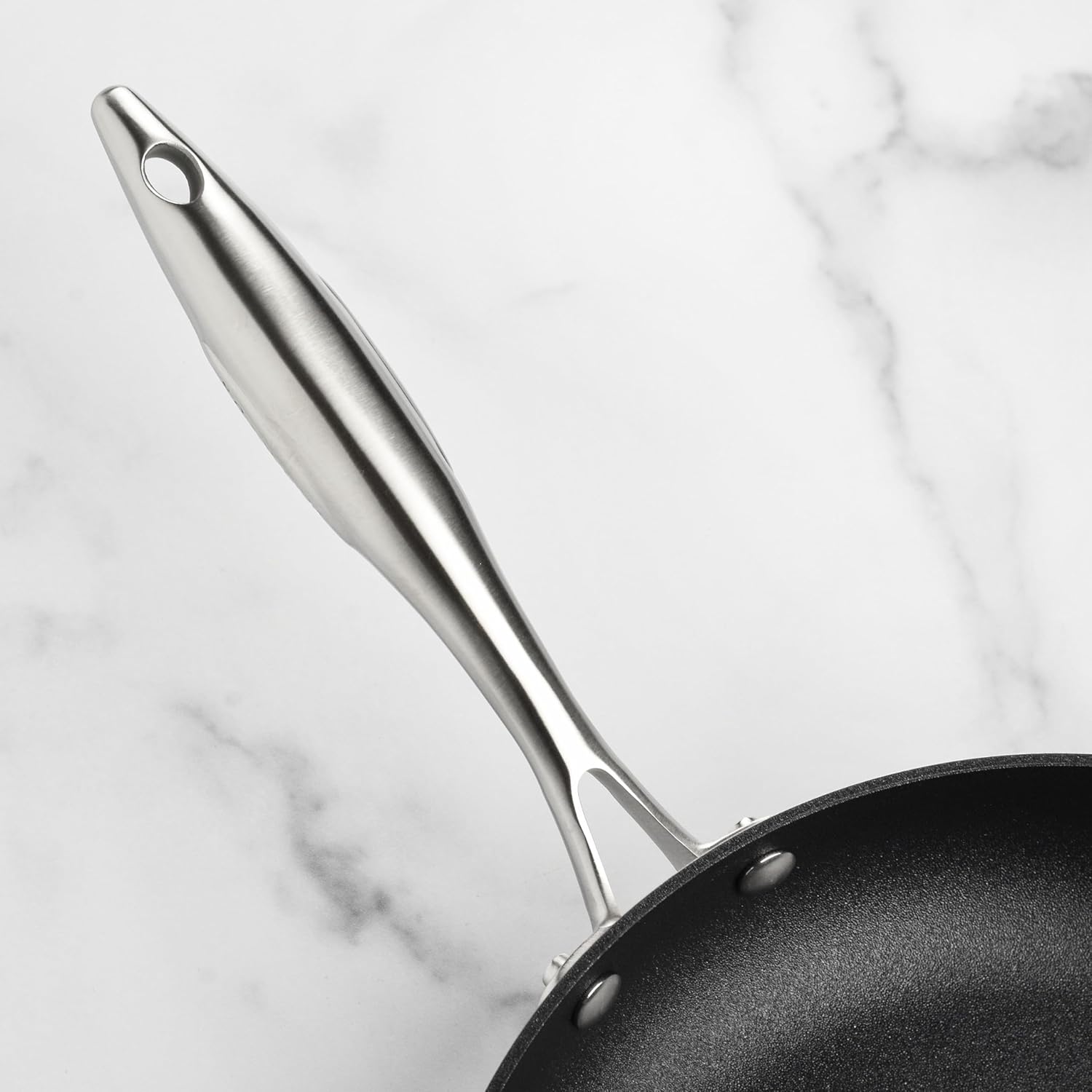 Scanpan Sartén CX+ de 11 pulgadas con tapa de cristal, antiadherente Stratanium Plus, acero inoxidable de 5 capas