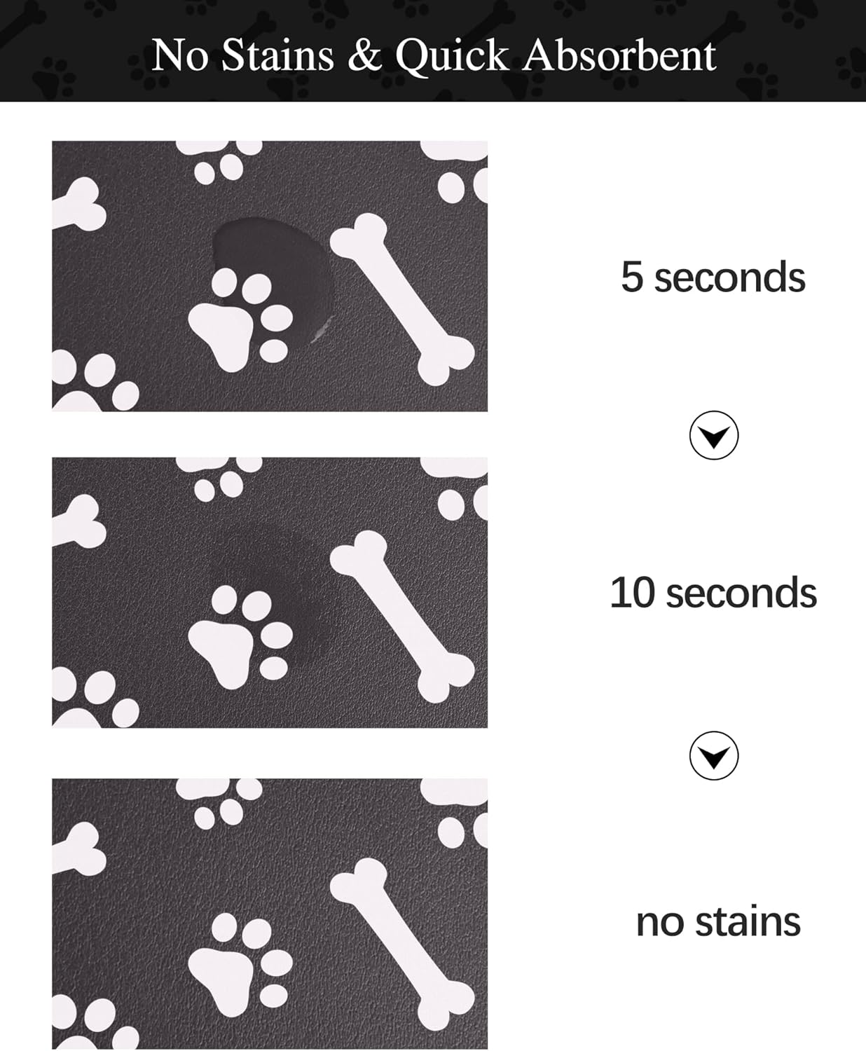 Tapete de absorción rápida para comida de mascotas, fácil de limpiar, para alimentos y agua, no mancha, tapete para proteger el suelo, tapete
