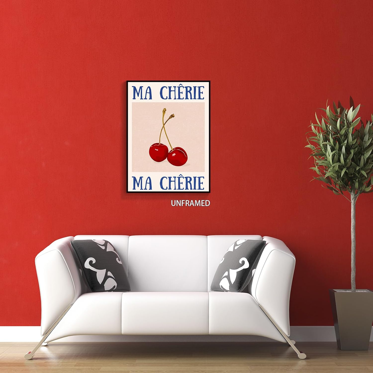 Yostyle Lienzo decorativo retro de cereza funk, pósteres vintage de los años 70 rojo y azul para estética de habitación, impresión de imagen de
