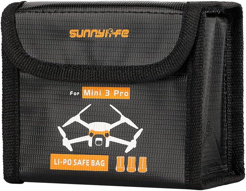 Anbee Lipo – Bolsa de seguridad para batería, bolsa de almacenamiento de seguridad ignífuga, compatible con DJI Mini 33 Pro RC Drone (grande, para