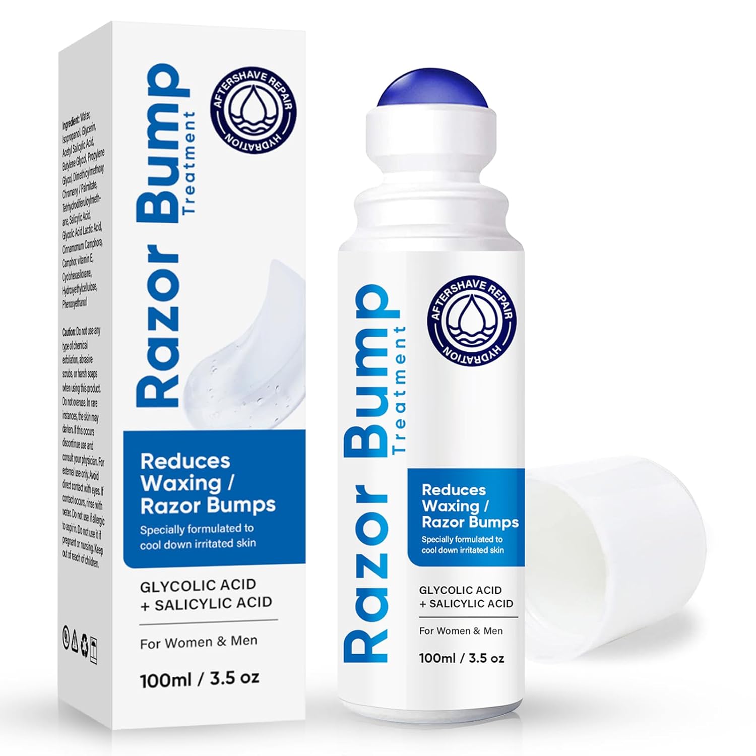 Tratamiento de golpes de afeitado para hombres y mujeres, suero para cuidado después del afeitado para encarnados y quemaduras, solución de tapón