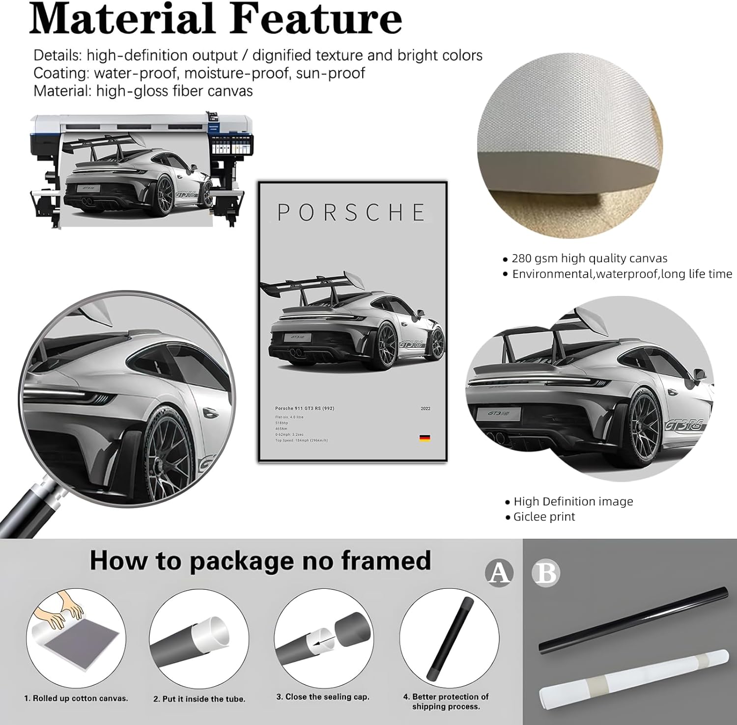 Póster de automóvil en lienzo para pared, juego de impresiones clásicas modernas de superauto, 911 Ferrari Lamborghini McLaren Bugatti Koenigsegg
