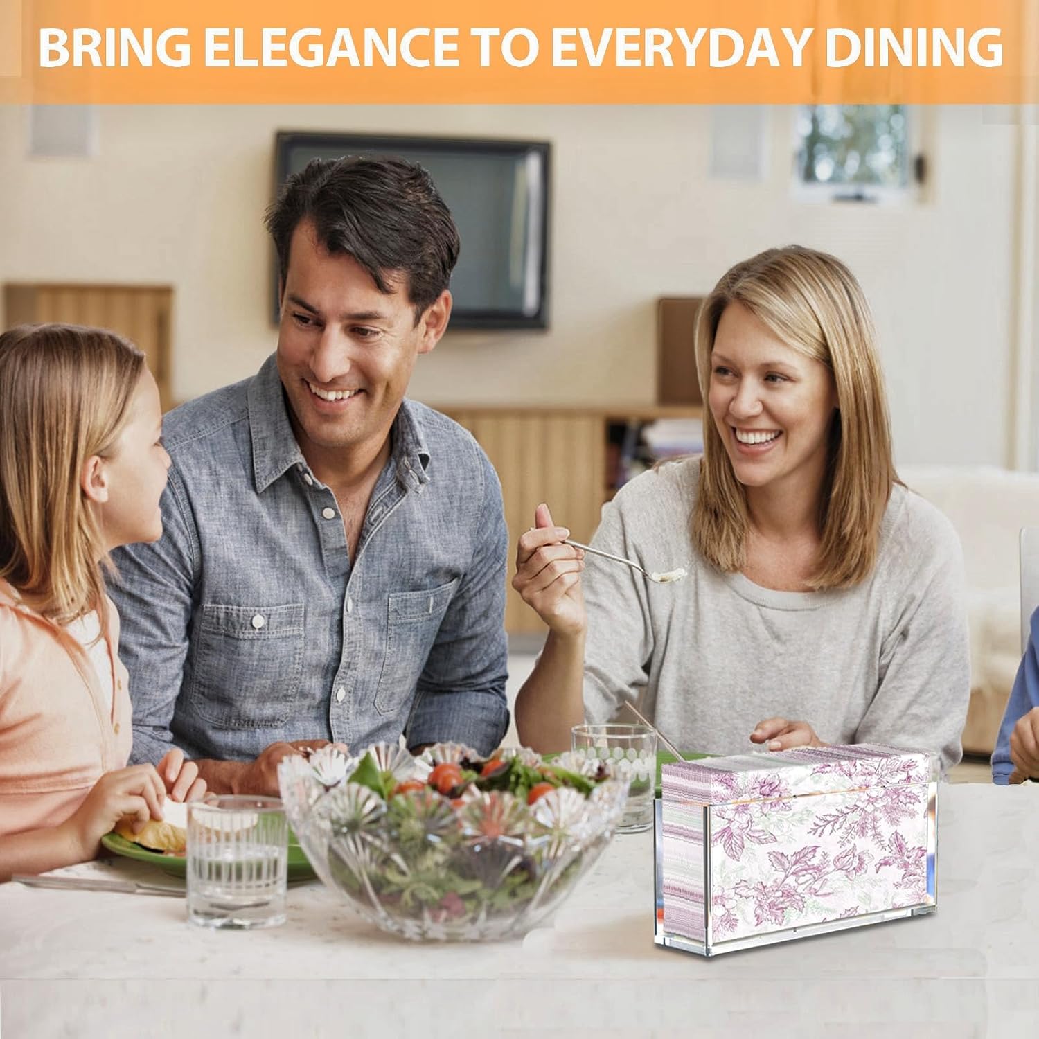 Servilletero acrílico, soporte para toallas de invitados, bandeja para servilletas de baño, dispensador de servilletas de plástico con almohadillas