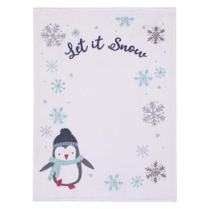 NOJO Manta de bebé súper suave con diseño de pingüino blanco, aguamarina y gris Let it Snow Christmas Photo Op NOJO Manta de bebé súper suave con diseño de pingüino blanco, aguamarina y gris Let it Snow Christmas Photo Op