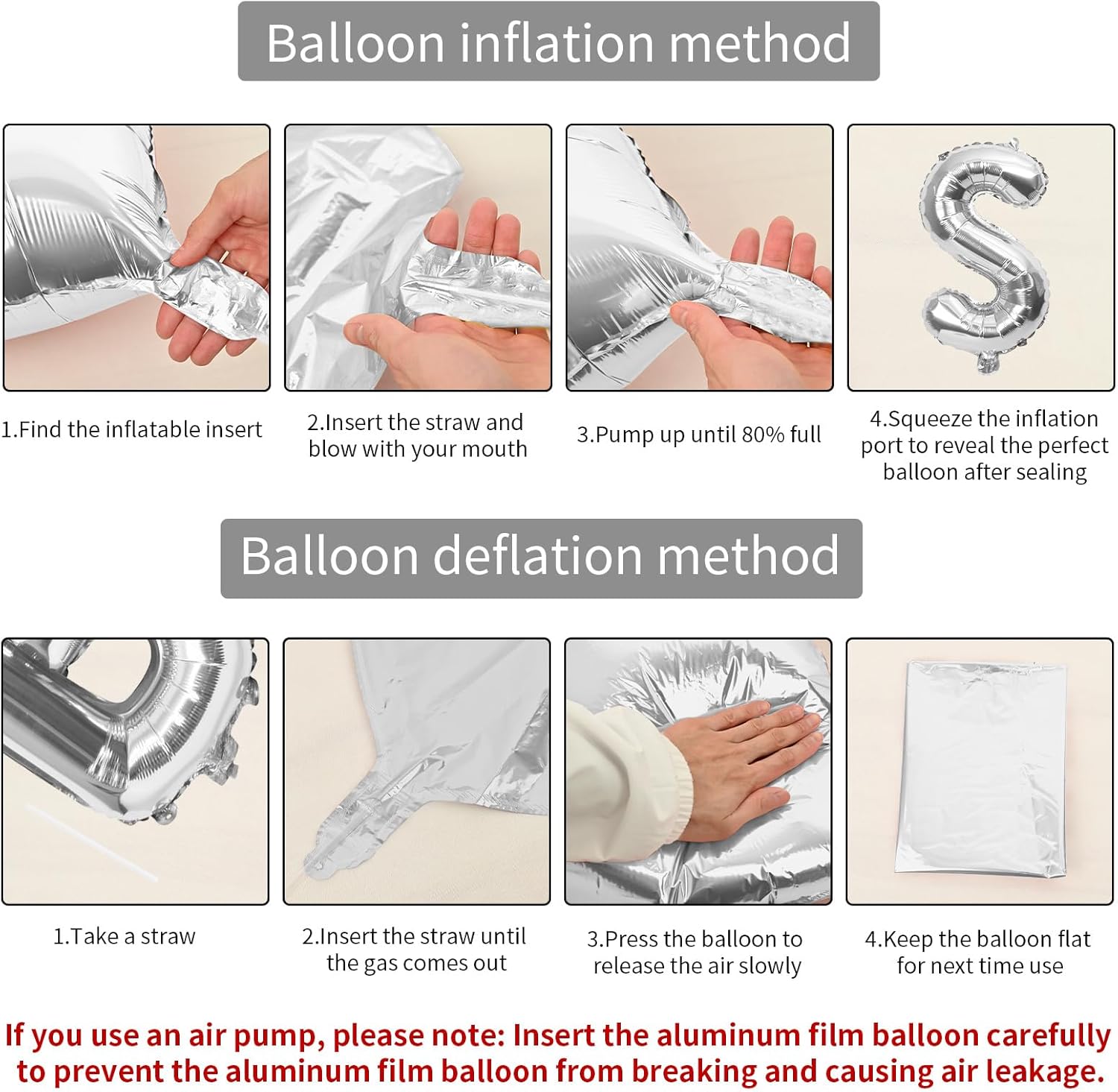 Biapian Globos de letras de 40 pulgadas, globo plateado con letra S grande, 1 globo gigante de aluminio de aluminio individual S para cumpleaños,