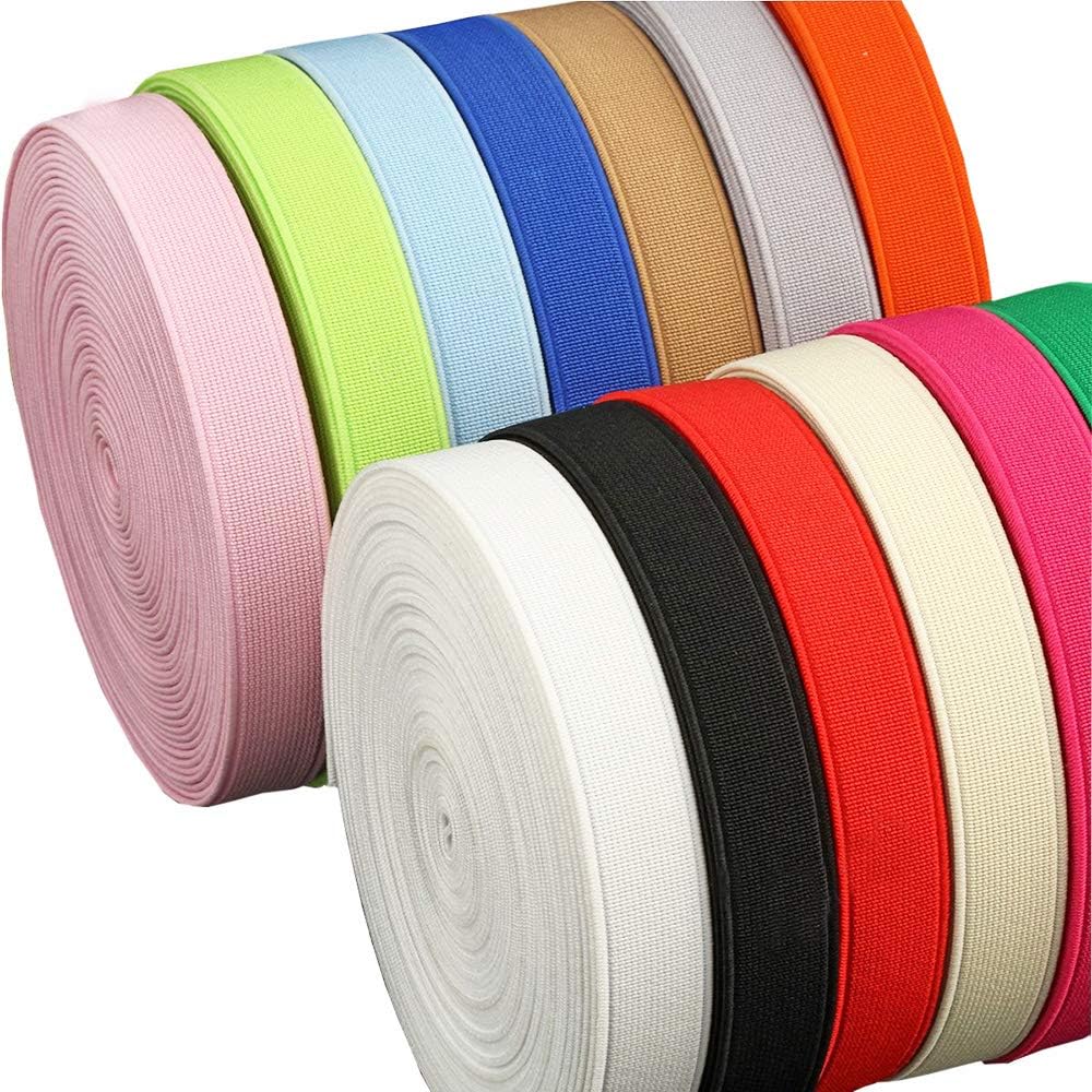 Cinta elástica plana de 1 pulgada, accesorio para zapatos de ballet de costura, pantalones de ropa, varios colores, banda elástica de poliéster,