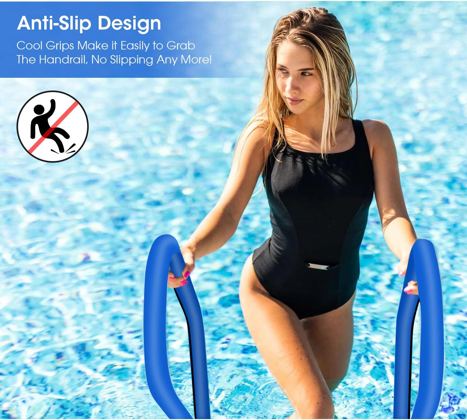 Funda para pasamanos de piscina, fundas para barandillas de mano, funda de agarre de seguridad con cremallera para piscina, asas de escalera