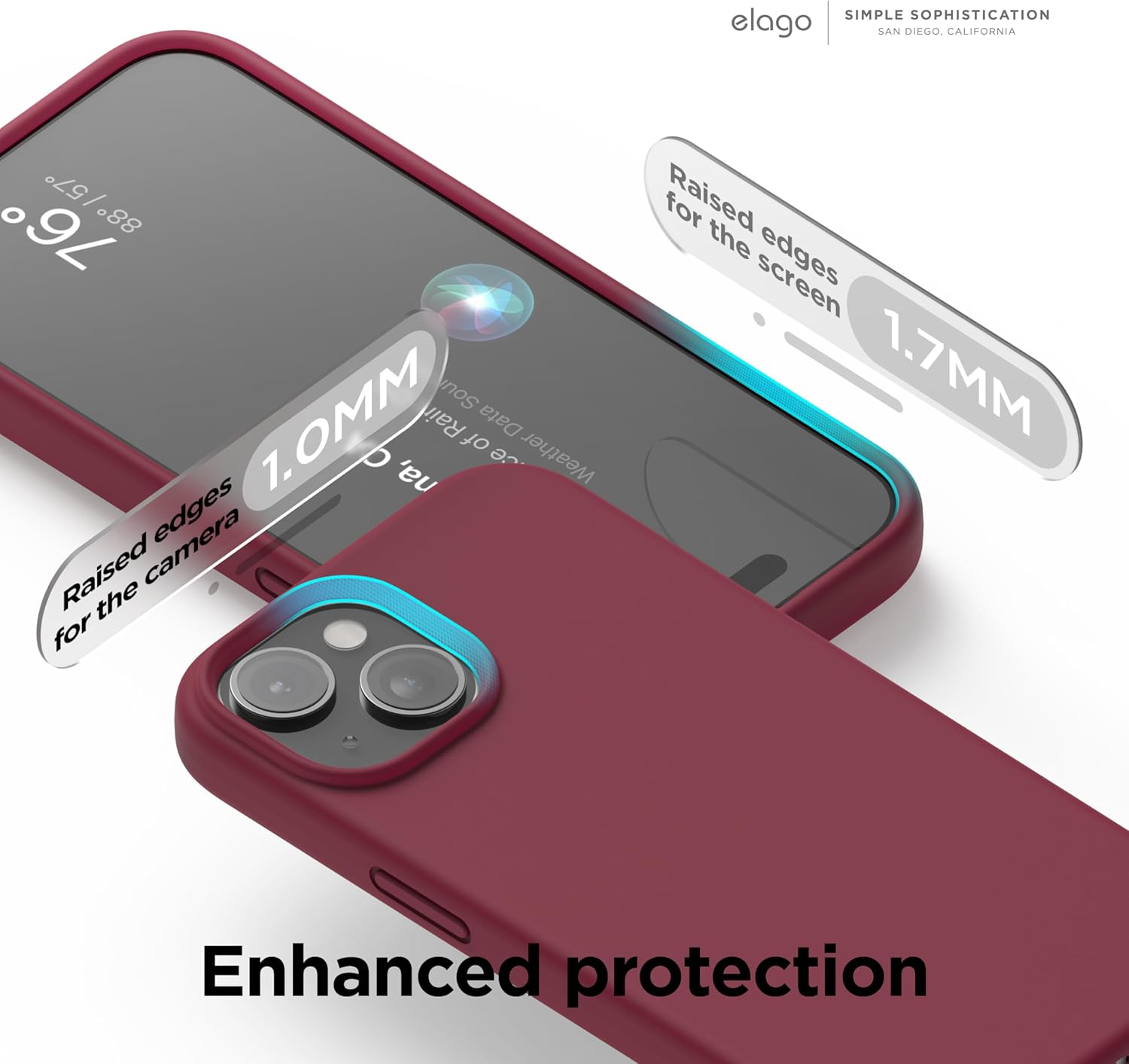 elago Compatible con iPhone 15 Plus, funda de silicona líquida, funda protectora de cuerpo completo, a prueba de golpes, funda delgada para