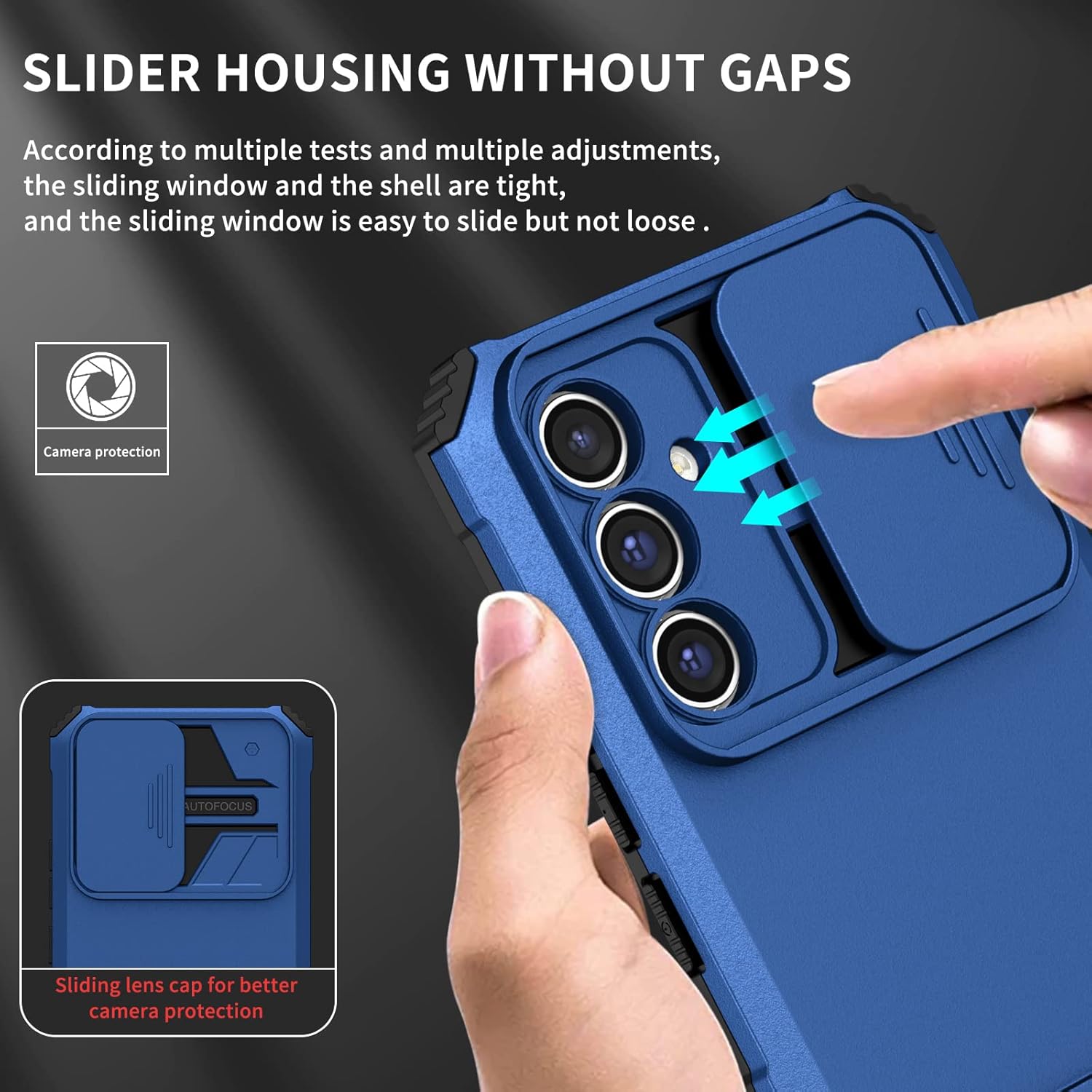 Ysnzaq Funda para Samsung Galaxy A54 5G con cámara deslizante, delgada, a prueba de golpes, con función atril, para Samsung Galaxy A54 5G LT, color