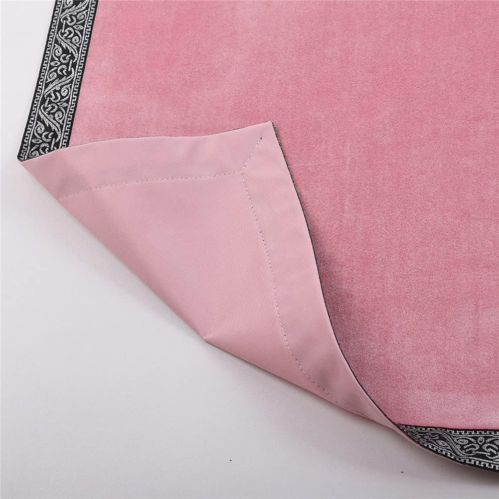 BLESSUME Paño de mesa y bolsa de terciopelo de bruja Altar Tarot Paño cuadrado de adivinación (rosa)