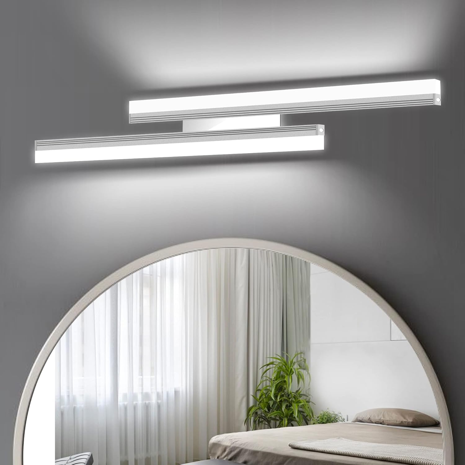Iluminación LED de tocador de 32 pulgadas, 6000 K36 W, accesorios de luces de maquillaje para baño, 2160 lúmenes para montaje en pared interior,