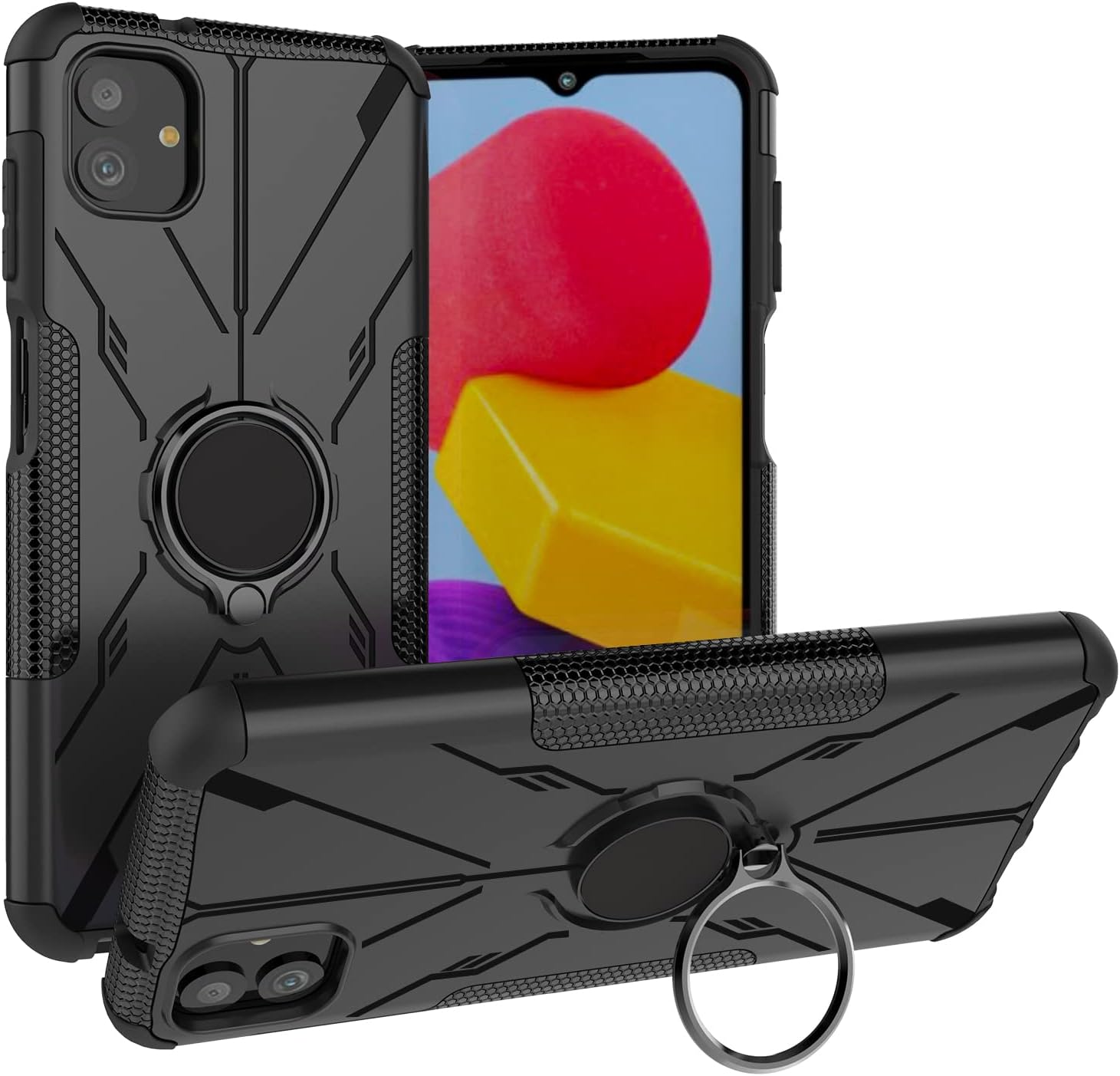 Kukoufey Funda para Samsung Galaxy A04, función atril giratorio de 360, doble capa, a prueba de golpes, para Samsung Galaxy M13 5G