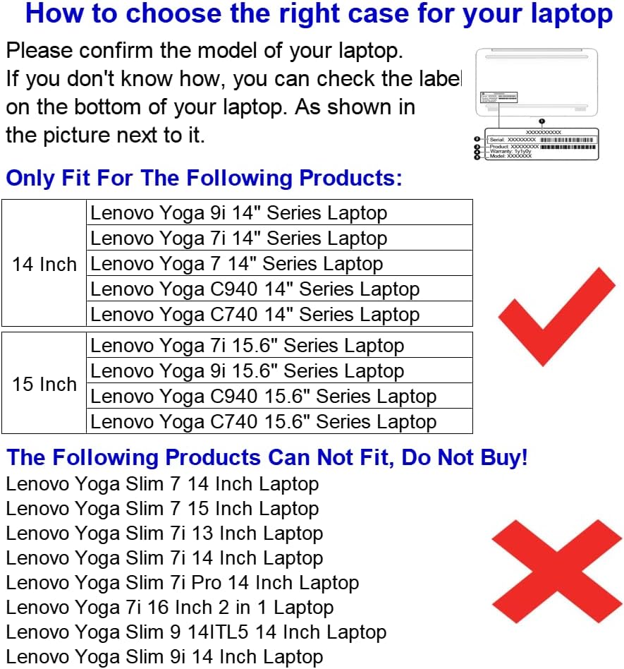 Honeymoon Funda protectora compatible con Lenovo Yoga 9i7i 2 en 1 de 15.6 pulgadas y Yoga C940C740 Series no compatible con Yoga 7  Slim 7,