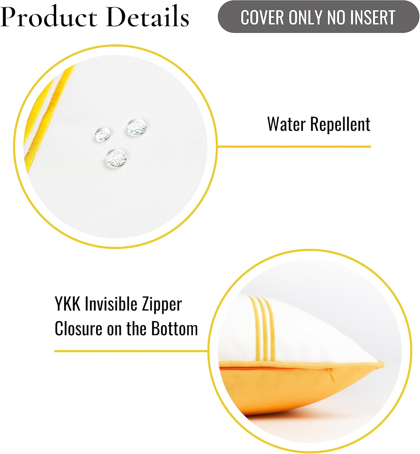 Hofdeco Premium Funda de almohada lumbar bordada para interiores y exteriores, solo 12 x 20 pulgadas, resistente al agua para patio trasero, sofá,