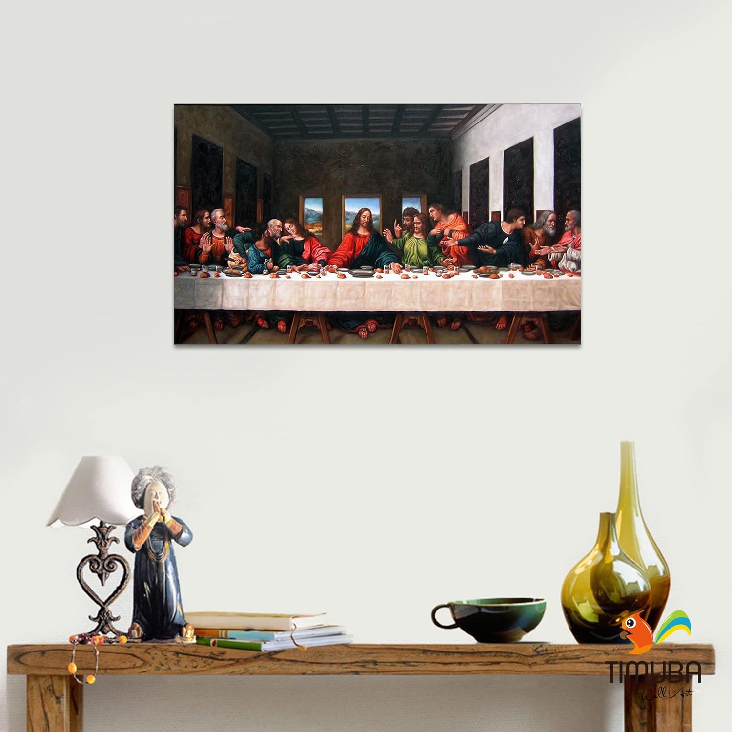 Pintura de la Última Cena – Lienzo decorativo de pared de la última cena, decoración de pared para comedor, La Ultima Cena Cuadro, imagen moderna de