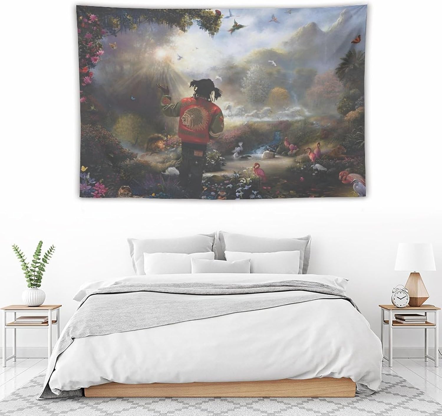 NOsawa Tapiz de rapero cantante para dormitorio, jefe, decoración del hogar, álbum de pared, divertido póster colgante con imagen, impresión de sala
