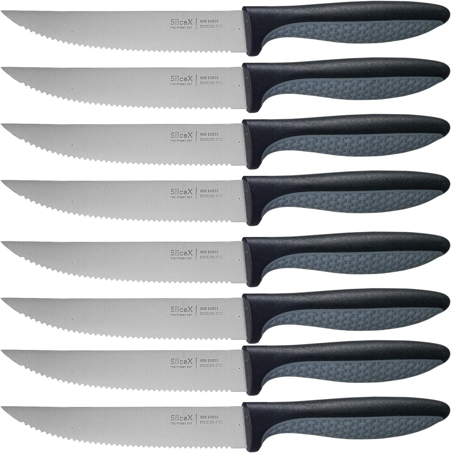 Bright Hobby Cuchillos para carne  Juego de 8 cuchillos de carne de 5 pulgadas  Juego de cuchillos de carne de acero inoxidable afilados para carne