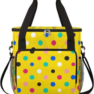 Colorida cafetera amarilla con lunares, bolsa de almacenamiento de viaje, compatible con Keurig K-Mini o K-Mini Plus, portátil, de una sola porción, Colorida cafetera amarilla con lunares, bolsa de almacenamiento de viaje, compatible con Keurig K-Mini o K-Mini Plus, portátil, de una sola porción,