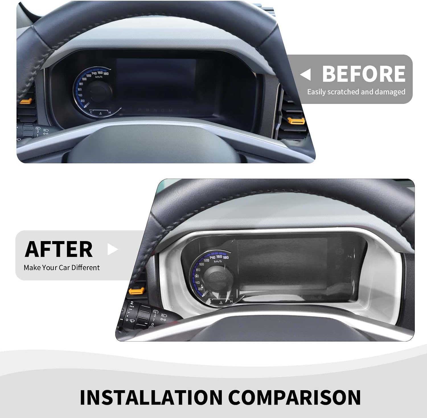 RAZPOY Cubierta para tablero de instrumentos Bronco, cubierta de tablero de control central compatible con accesorios interiores Ford Bronco