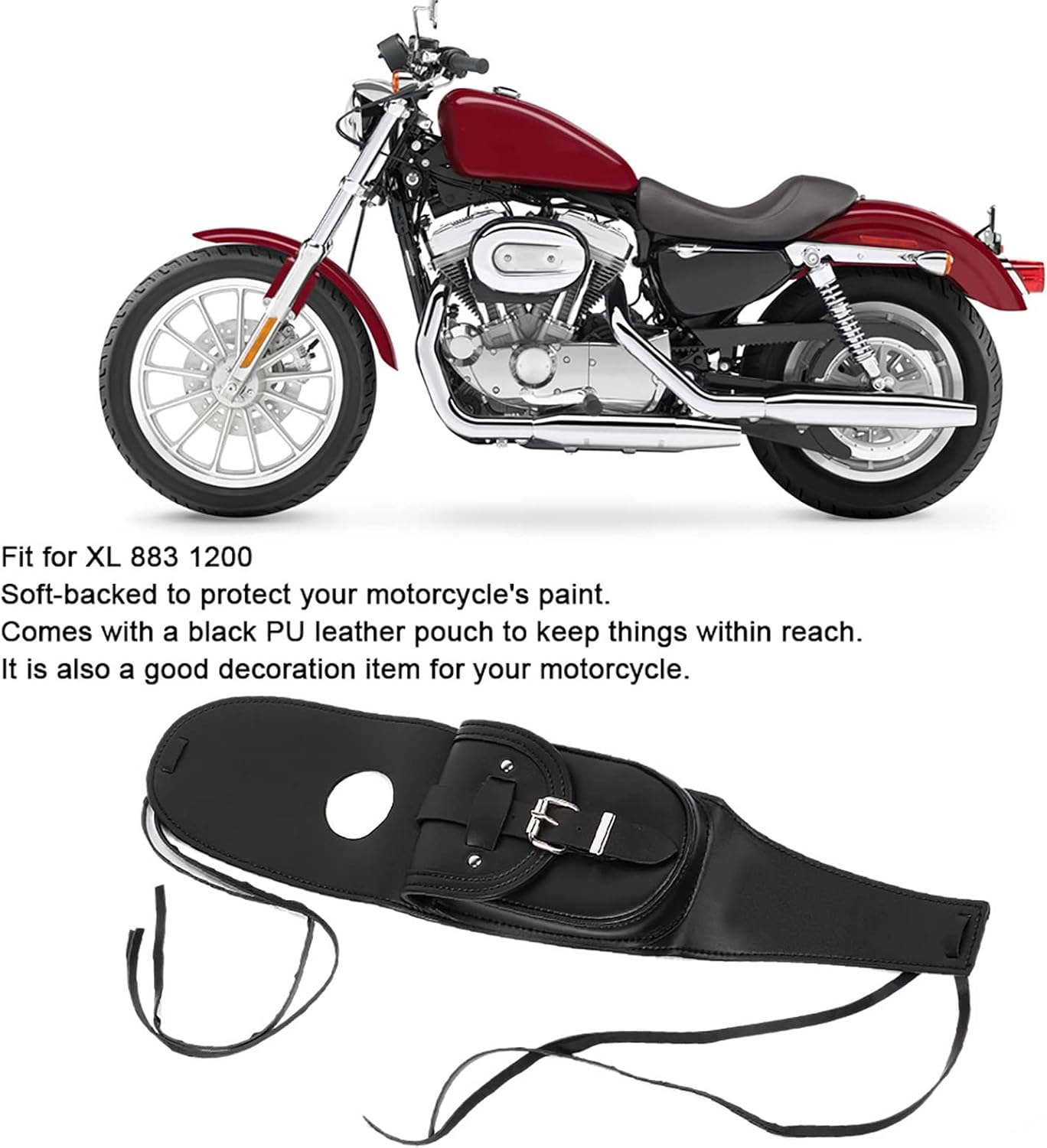 Bolsa de tanque de motocicleta, cubierta de tanque de combustible de piel sintética, bolsa de tanque de gasolina, almohadilla de panel, bolsa de