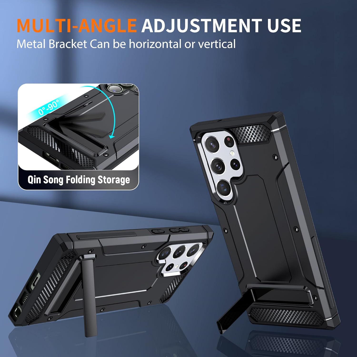 Asuwish Funda de teléfono para Samsung Galaxy S22 Ultra 5G con protector de pantalla de vidrio templado y soporte delgado y resistente cubierta