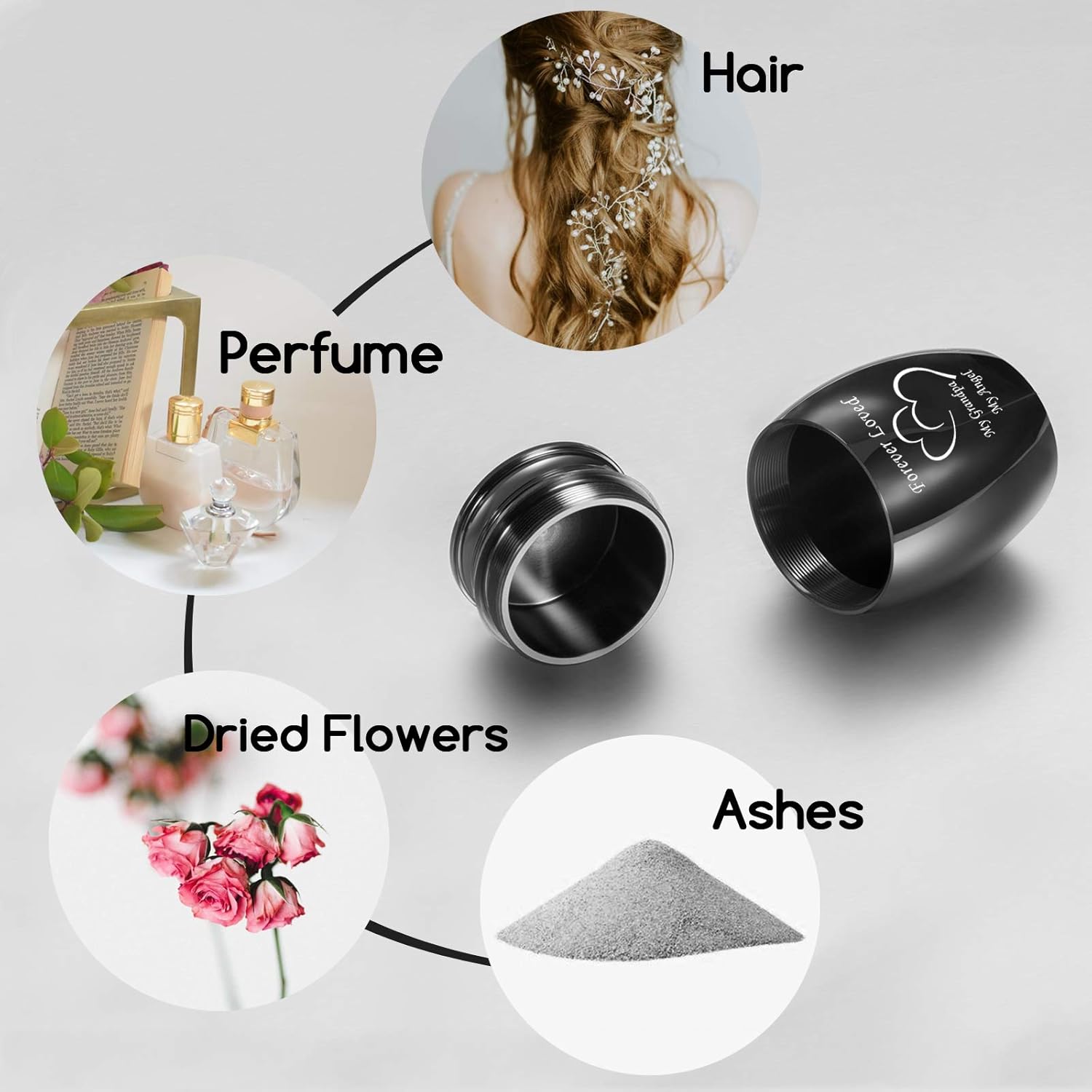 Urnas para cenizas de abuelo, urnas de cremación pequeñas de 1.6 pulgadas de alto para funeral, urnas decorativas personales en miniatura, mini urna