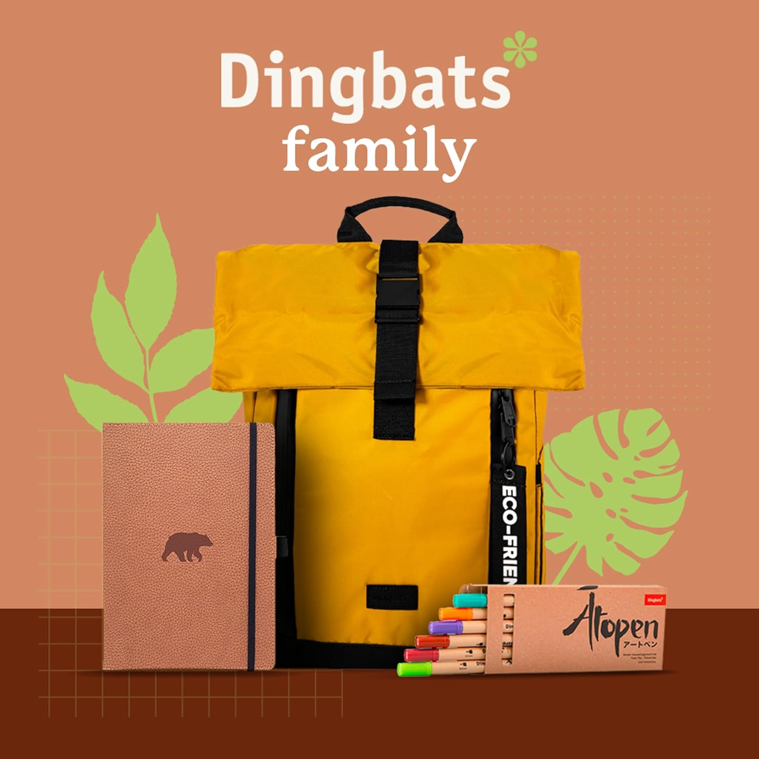 Dingbats* Wildlife – Cuaderno de oso marrón A4 – Punteado