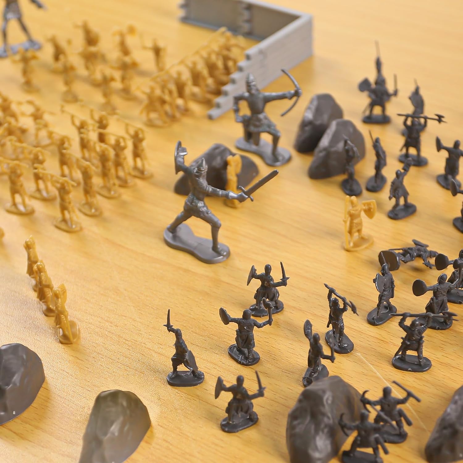 MCPINKY 250 figuras medievales de caballero, figuras de acción de caballero del ejército para hombres, juego de juguetes de soldados antiguos