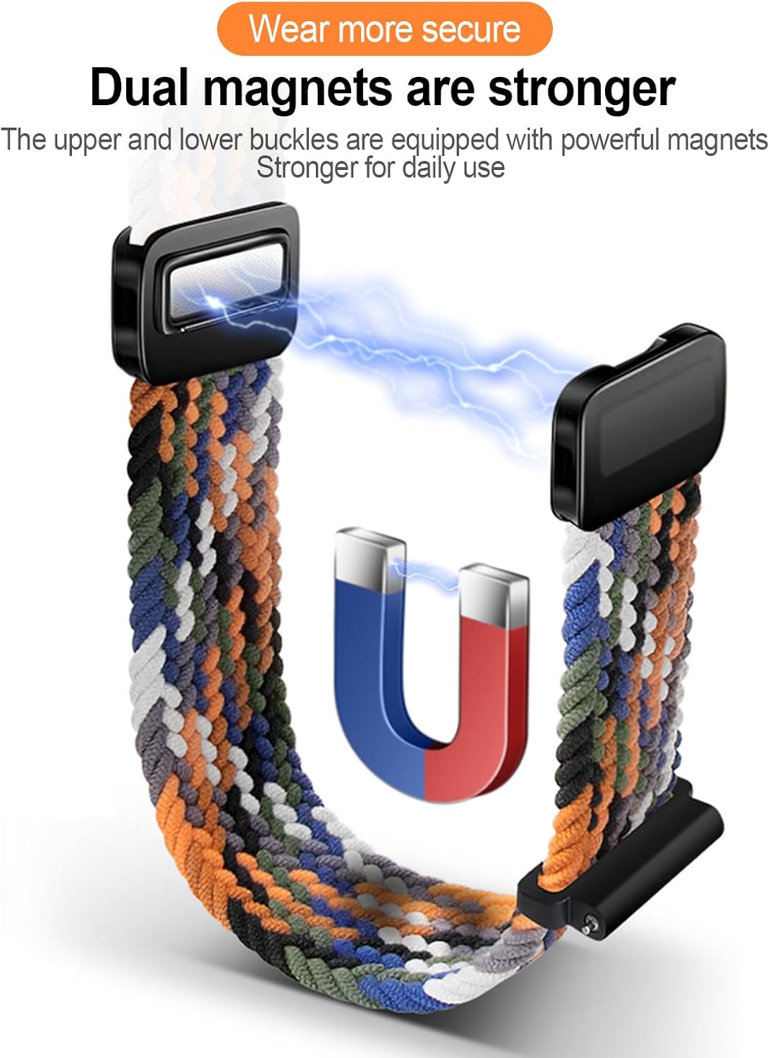 20mm Watch Band Compatible with Samsung Galaxy Watch 654 40mm 44mmWatch 5 Pro 45mmWatch 64 Classic Band 43mm 47mm 42mm 46mm, Magnetic Nylon