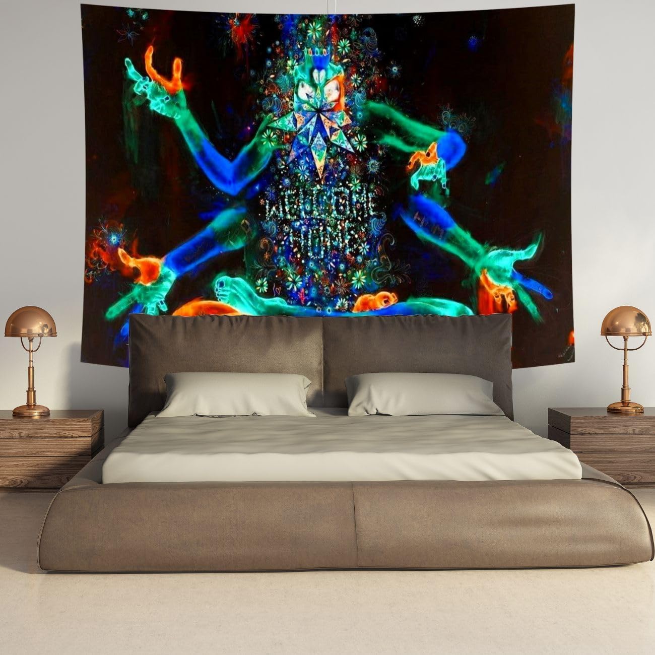 Delur Tapiz de meditación de yoga, colorido zen espiritual chakra, tapiz indio, hippie, bohemio, psicodélico, abstracto, tapiz colgante de pared