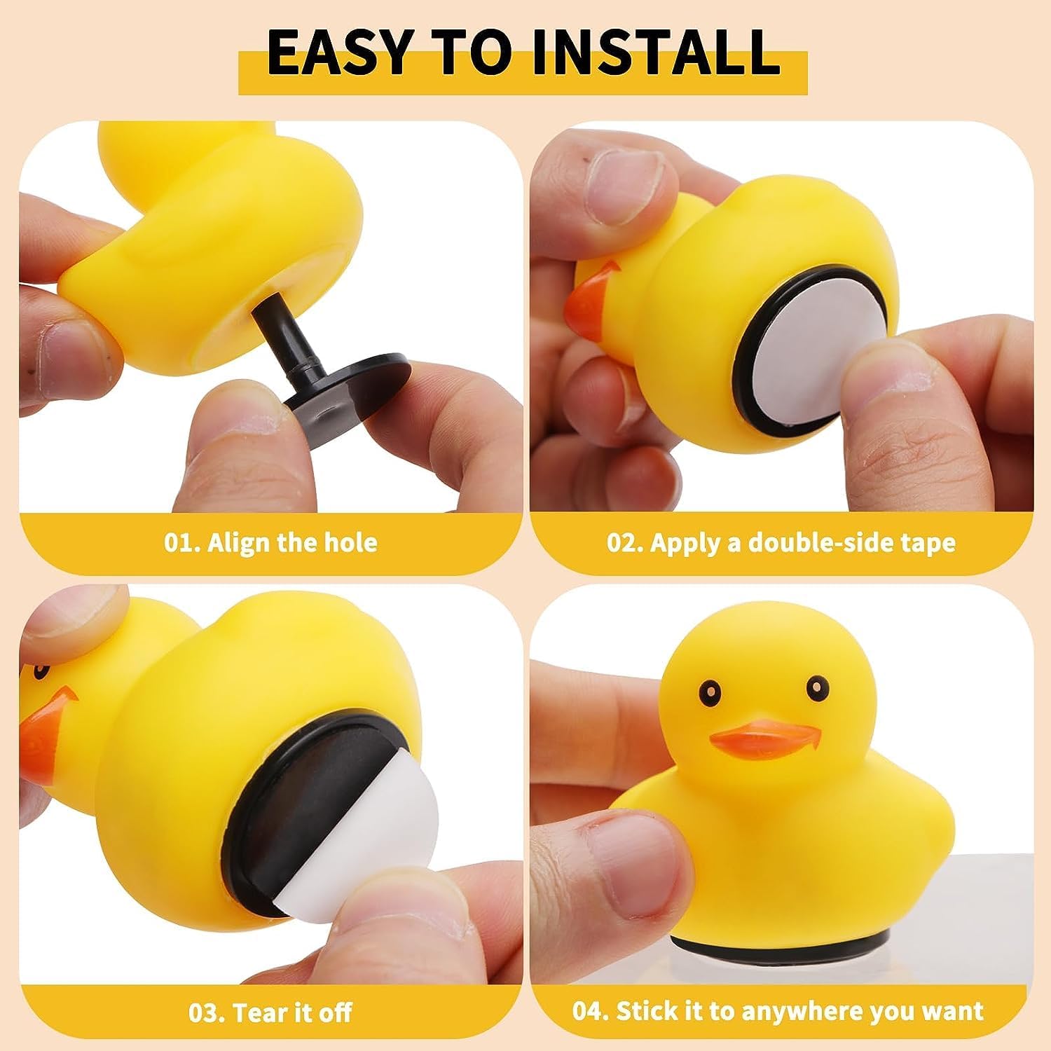 20 tapones de pato, soporte de pato de goma, soporte de pato de goma para tablero de Jeep y pantalla fija, regalo para los amantes de Jeep, (pato de