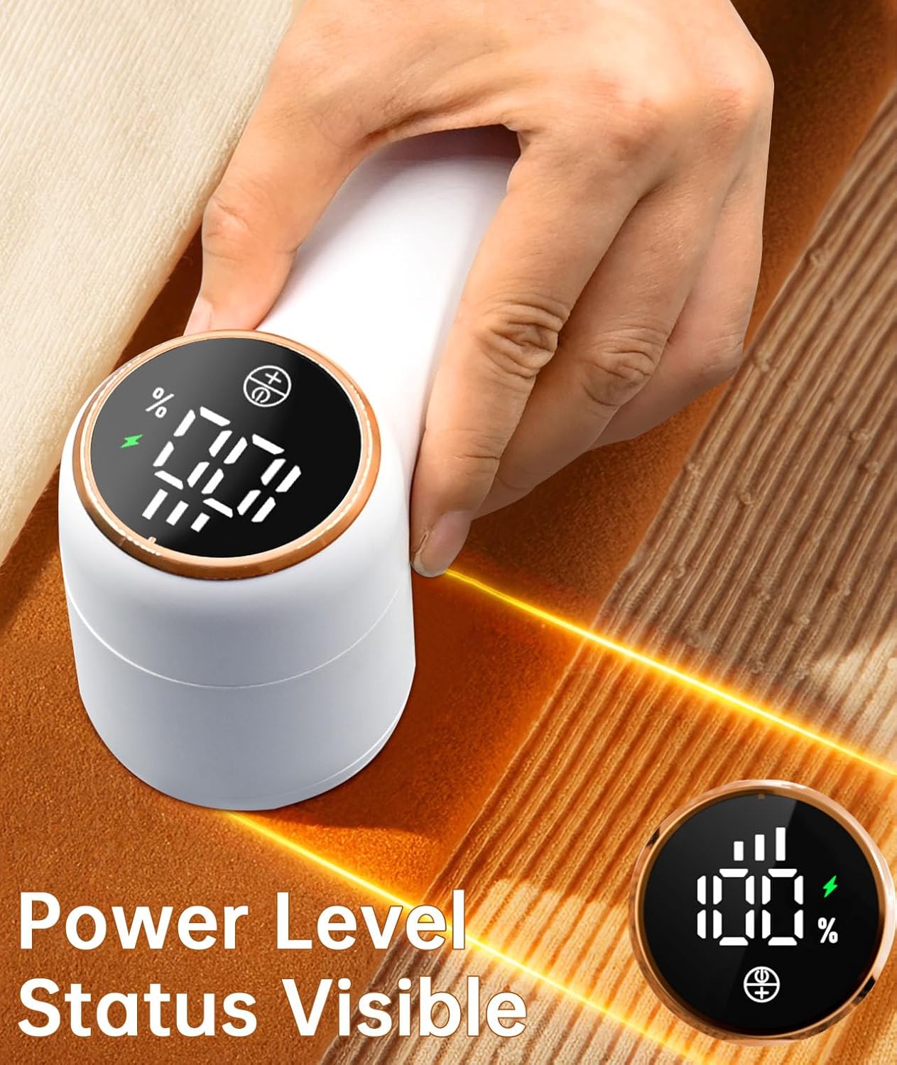 Afeitadora de tela recargable con pantalla LED, removedor eléctrico de pelusa para ropa, muebles, afeitadora de suéter eficiente de 3 velocidades